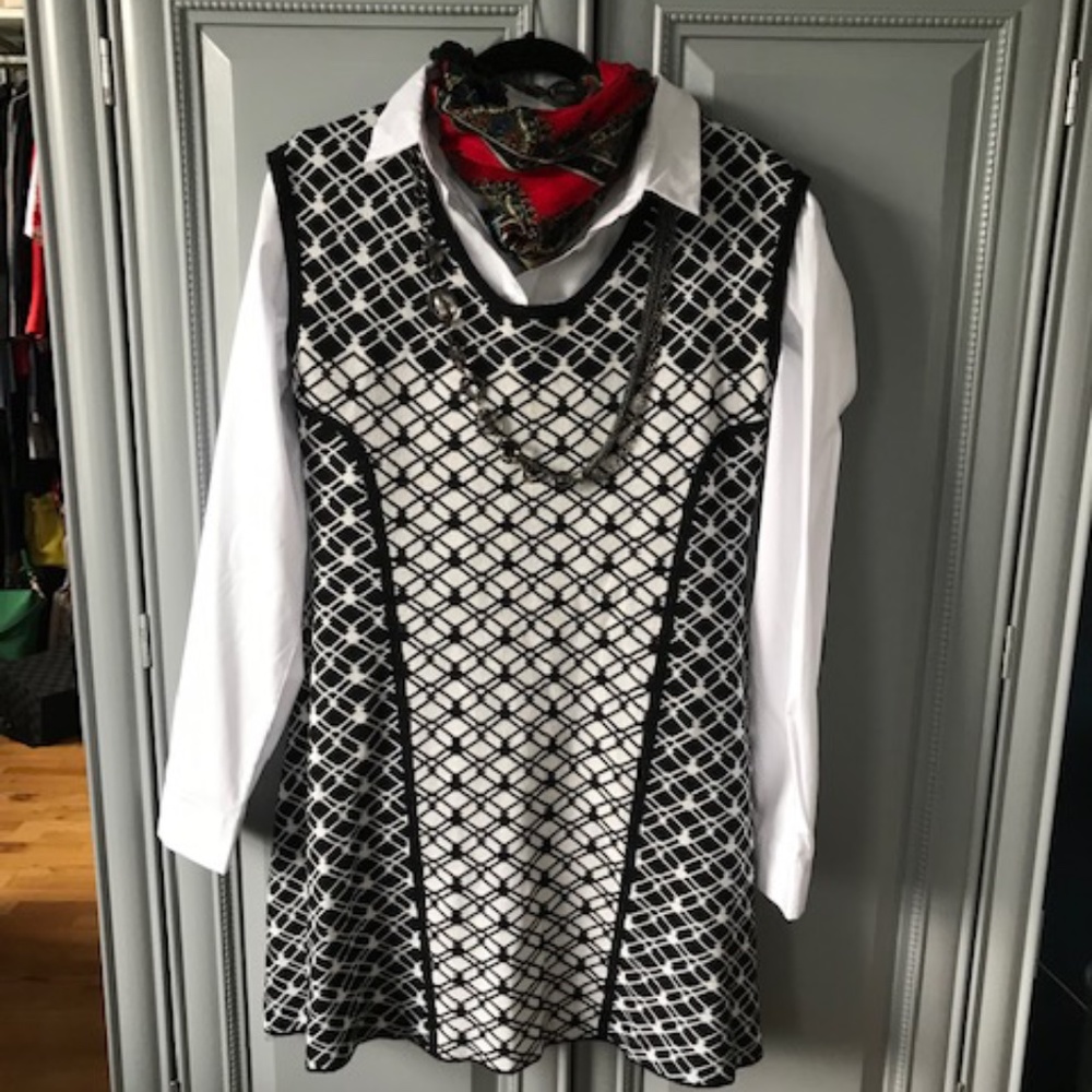 Black and white wool Dress - Size L